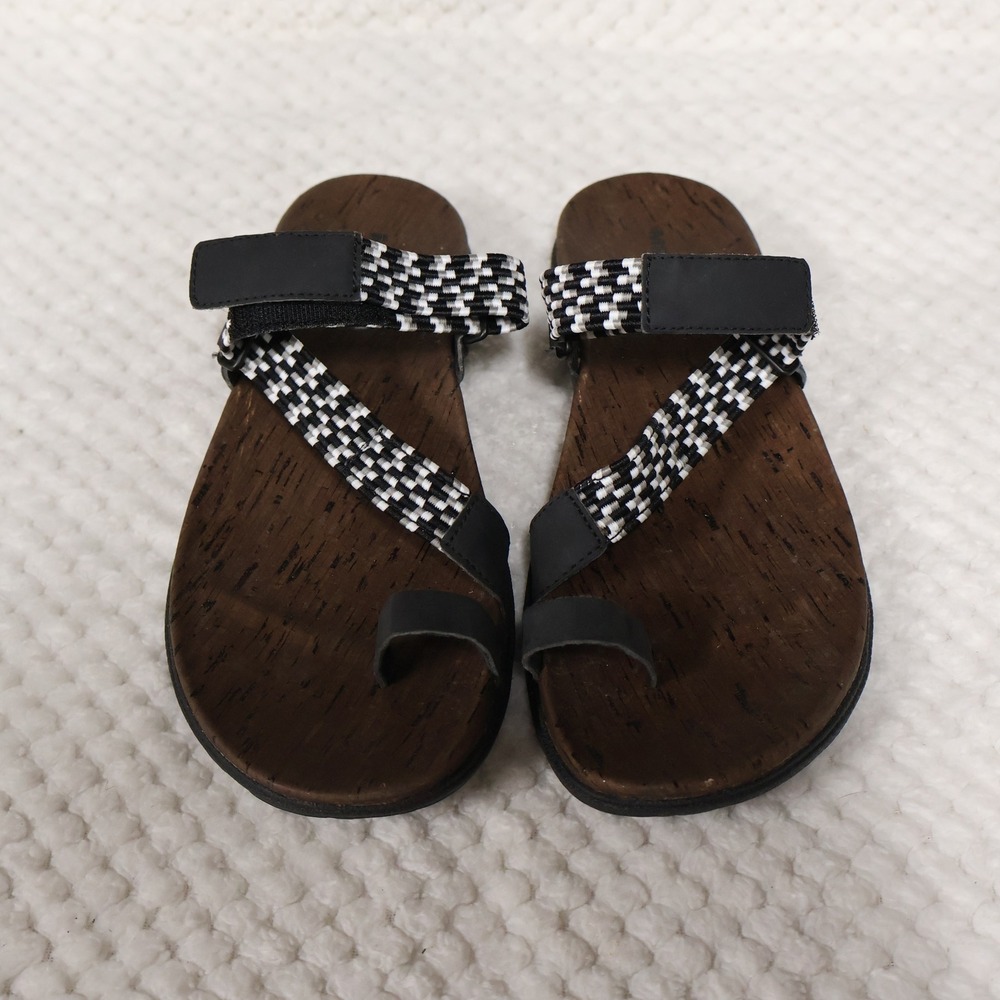 Merrell Womens 9 Terran Post II Slide Sandals Black Woven Toe Loop J94154